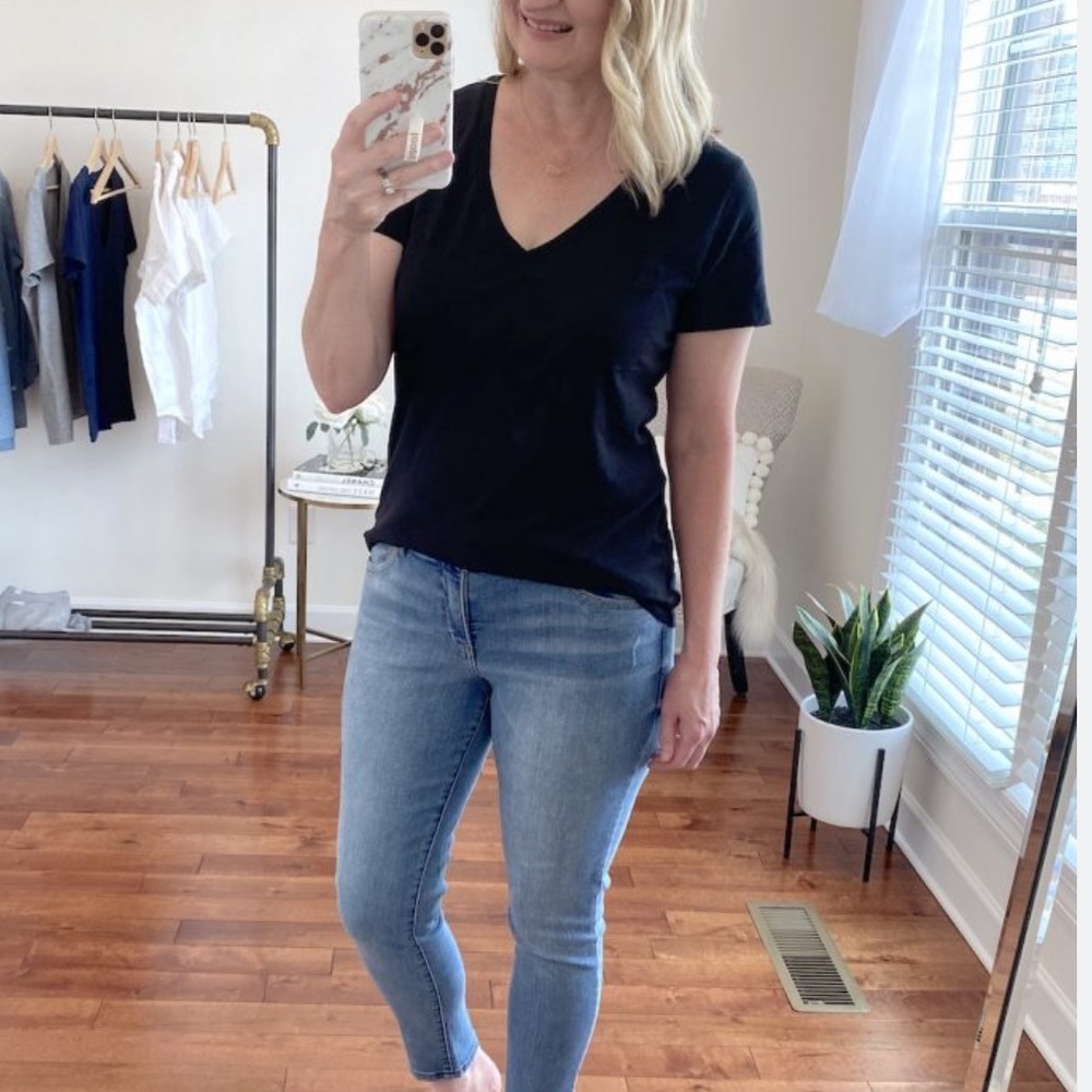 J.Crew Factory Vintage Slub V Neck T-Shirt - Picture 3 of 11